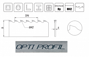 Биметаллическая ленточная пила M42 OPTI PROFIL
